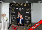 New Year's Eve Party Photo Booth, New Year's Backdrop, New Year's Banner, 2024 Backdrop, 2024 Banner, New Years, Holiday Backdrops, 2024