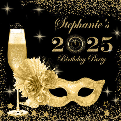 New year's Masquerade Backdrop, New year's Backdrop, New year's Banner, 2025 Backdrop, 2025 Banner, New years, Masquerade Backdrops