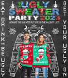 Ugly Sweater Holiday Party Photo Booth Backdrop, Ugly Sweater Party Backdrop, Festive backdrop, Ugly Sweater Banner