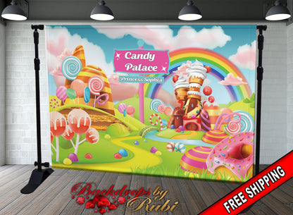 Candy Land Backdrop, Candy Land Banner, Candy Party Backdrop, Candy Party Background, Candy Sign, Sweet Shop Backdrop, Candyland Birthday