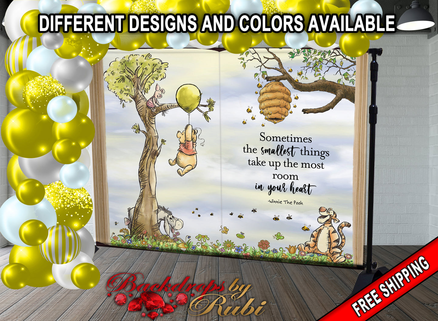 Winnie the Pooh Birthday, Winnie the Pooh Nursery/Baby Shower, Winnie the Pooh Backdrop, Winnie the Pooh Story Book, Winnie the Pooh Classic