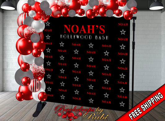 Hollywood Backdrop, Hollywood Banner, Hollywood Birthday Backdrop, Red Carpet Backdrop, Hollywood Photo Backdrop, Hollywood Shower, star