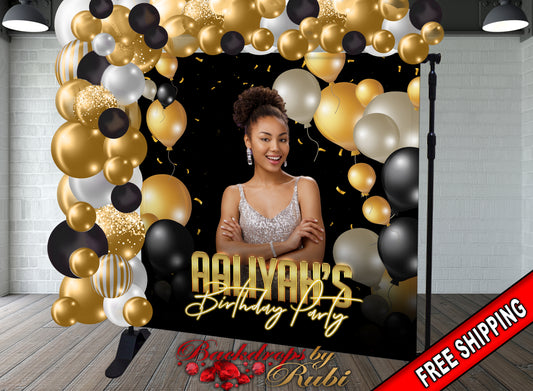 Birthday Backdrop, Custom Photo Birthday Backdrop, 21st Birthday Backdrop, Prom Backdrop, Birthday Banner, Photo Birthday Backdrop, 50th