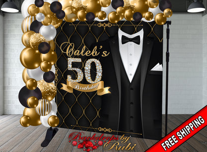 Classic Man Birthday Backdrop, Classic Man Step and Repeat Backdrop, 30th Birthday, 40th, 50th, 60th Backdrop, Men's Birthday Backdrop