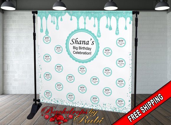 Step and Repeat Birthday Backdrop, Birthday Backdrop, WTF Backdrop, Step and Repeat Backdrop, Step and Repeat Banner, Who Is Turning Fifty!