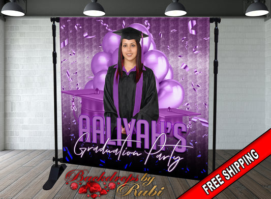 Graduation Backdrop, Sweet 16, Graduation Photo Booth, Class of 2025 Backdrop, Class of 2025 Step and Repeat, Graduation Senior Prom Bann