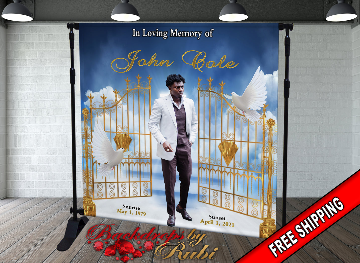 Memorial Backdrop, Funeral Backdrop, In Loving Memory backdrop, Memorial Banner, Happy Heavenly Birthday, Memorial Photo Backdrop, Memorial