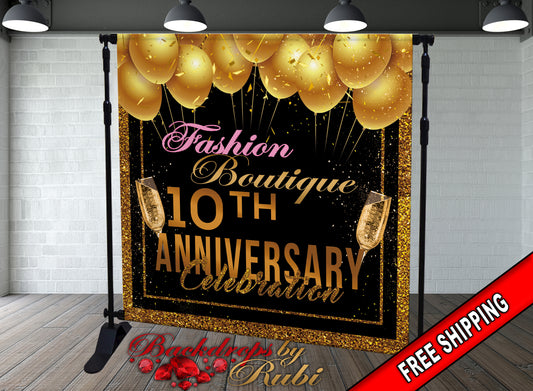 Anniversary Logo backdrop, logo Step and Repeat Business Event Backdrop, Custom Logo Backdrop, Business Logo Backdrop, Business Logo Step And Repeat, Custom Backdrops