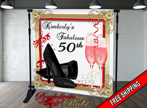 High Heels Backdrop, High Heels Birthday Backdrop, High Heel Shoe Stiletto Backdrop, Fabulous Birthday Backdrop, High Heels Black, Heels Red