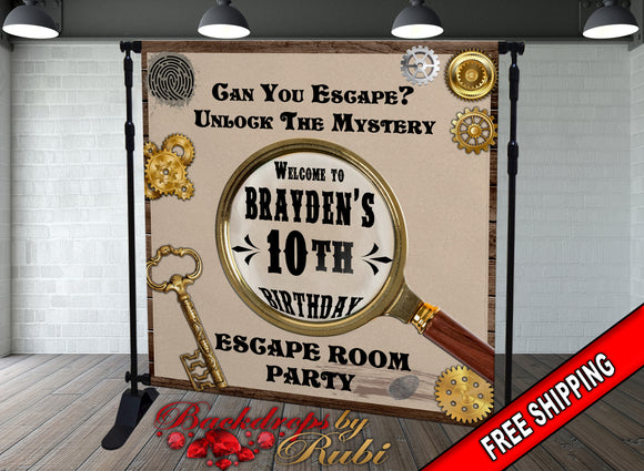 Escape Room Backdrop, Escape Room Birthday Backdrop, Escape Room Baby Shower, Escape Room Birthday, Escape Room Banner, Escape Room Sign