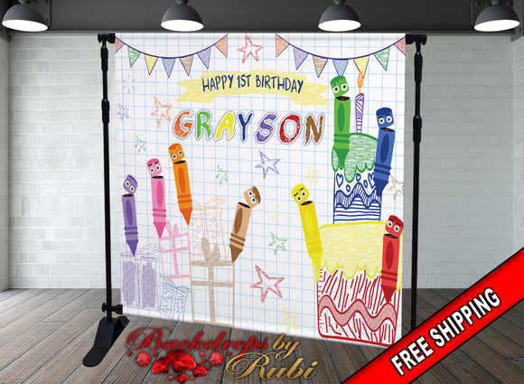 Color Crew Backdrop, Color Crew Banner, Color Crew Birthday , Color Crew Backdrop, Crayon Birthday Party, Color Crew Backdrop