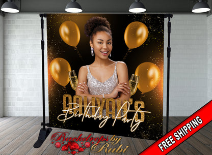 Birthday Backdrop, Custom Photo Birthday Backdrop, 21st Birthday Backdrop, Prom Backdrop, Birthday Banner, Photo Birthday Backdrop, grad