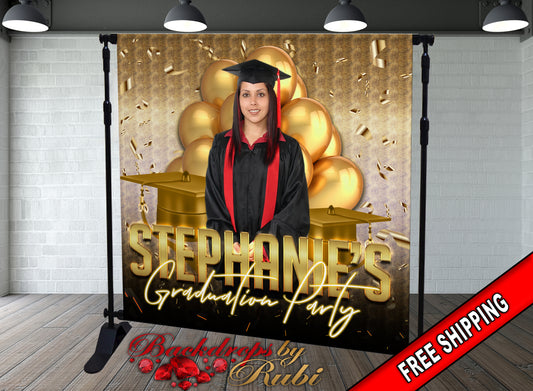 Graduation Backdrop, Sweet 16, Graduation Photo Booth, Class of 2025 Backdrop, Class of 2025 Step and Repeat, Graduation Senior Prom Bann
