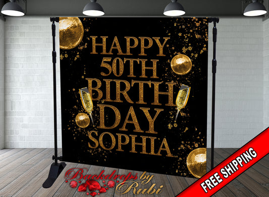 Birthday Backdrop, Custom Photo Birthday Backdrop, 21st Birthday Backdrop, Prom Backdrop, Birthday Banner, Photo Birthday Backdrop, 50th