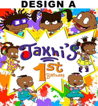 Rugrats Backdrop, Rugrats Banner, Rugrats Birthday, Rugrats Party, Rugrats Personalized Backdrop, Rugrats Baby Shower, Rugrats African American