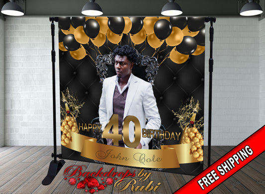 50th Birthday Backdrop, Men's Backdrop, Men's Birthday Backdrop, 30th Birthday, Men's 50th birthday Backdrop, 40th Birthday Backdrop