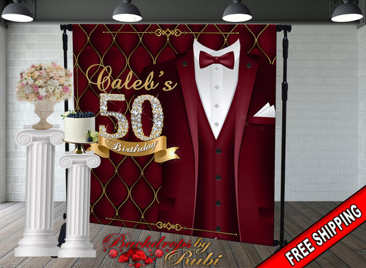 Classic Man Birthday Backdrop, Classic Man Step and Repeat Backdrop, 30th Birthday, 40th, 50th, 60th Backdrop, Men's Birthday Backdrop