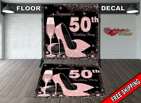 High Heels Floor Decal, High Heels Floor Sticker, High Heels Decal, High Heels Decal, High Heels Birthday Decal, High Heels Rose Gold