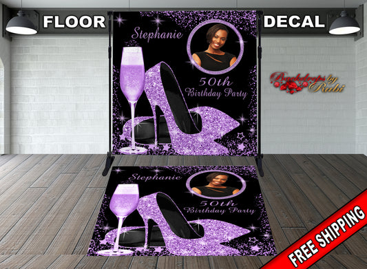 High Heels Floor Decal, High Heels Floor Sticker, High Heels Decal, High Heels Decal, High Heels Birthday Decal, High Heels Purple