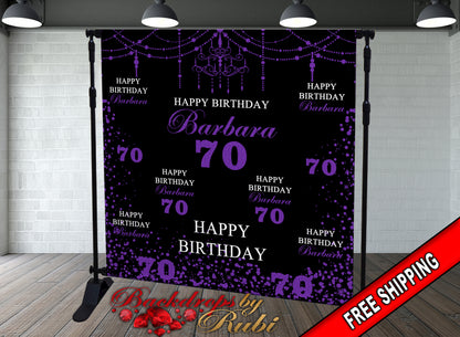 50th Birthday Backdrop, Chandelier Birthday Backdrop, Diamonds Backdrop, Birthday Party Background, Birthday Step and Repeat Backdrop, 50th Step and Repeat Backdrop