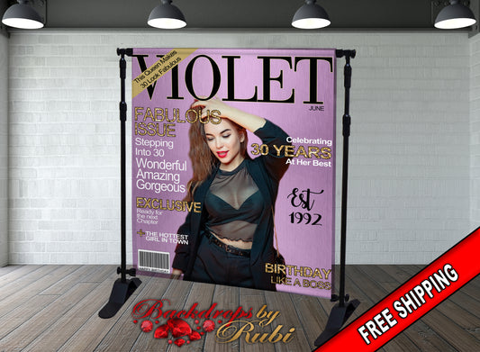 Magazine Cover Backdrop, Magazine Cover Birthday, Magazine Cover Banner, Magazine Cover Step and Repeat, Magazine Women's Backdrop, Magazine