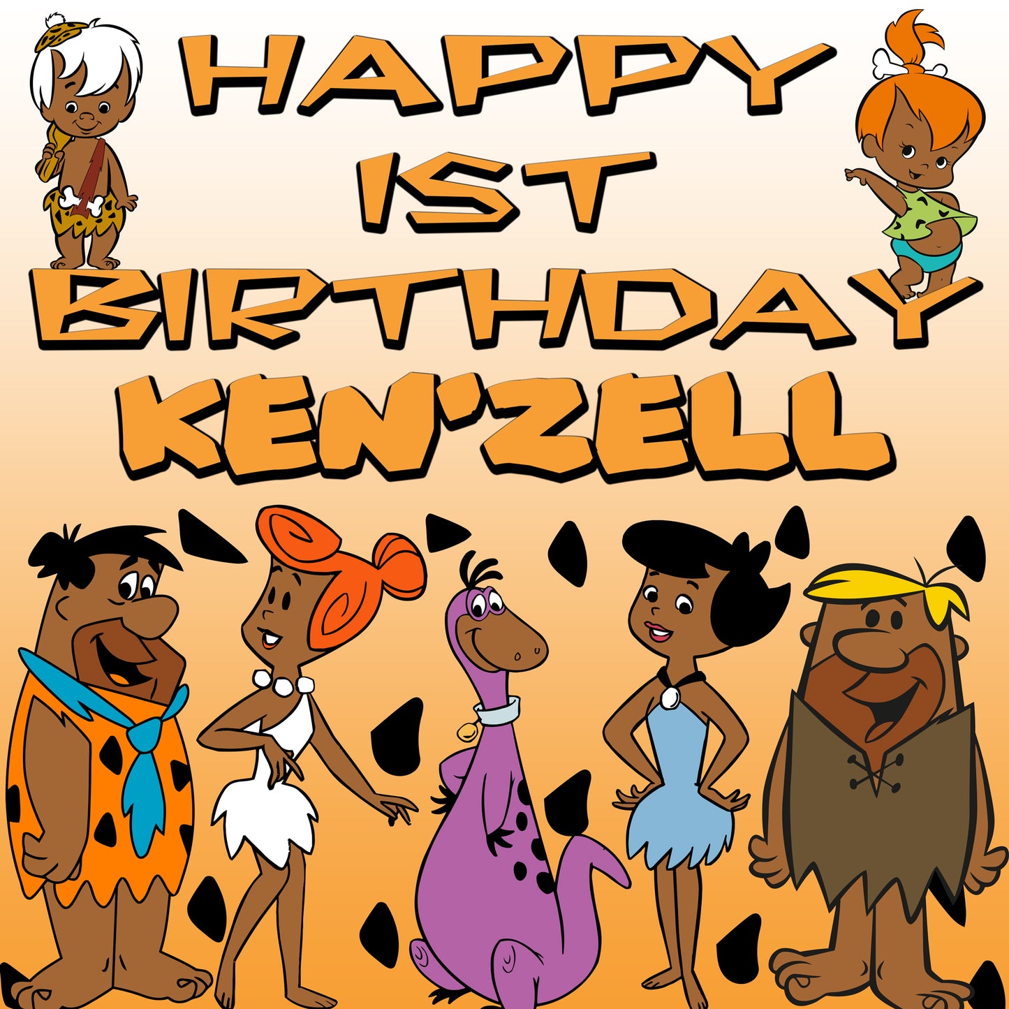 Flintstones African American, Flintstones African American Backdrop, Flintstones Backdrop, Flintstones Banner, Flintstones Birthday, Flintstones Party, Flintstones Personalized Backdrop, Flintstones Baby Shower, Flintstones