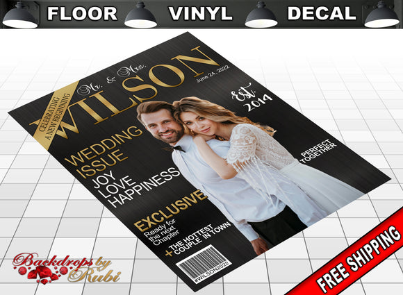 Magazine Cover Floor Decal, Magazine Cover Floor Sticker, Magazine Cover Decal, Photo Birthday Decal, Birthday Floor Decal, Birthday Vinyl