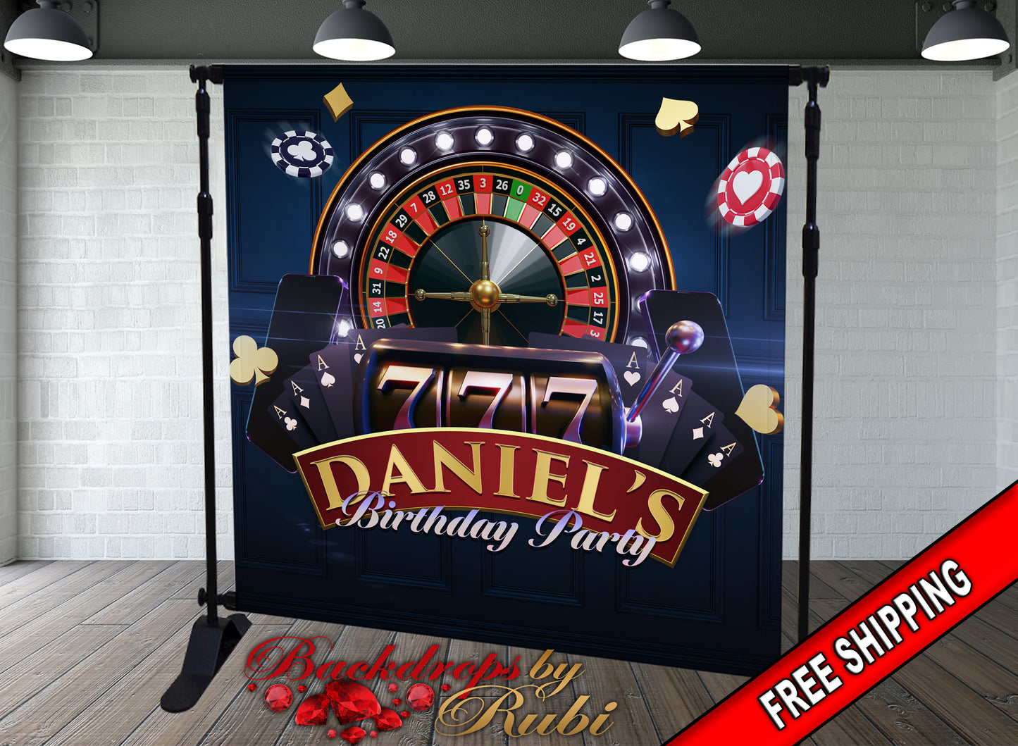 Birthday Casino Backdrop, Casino Banner, Casino Party Backdrop, Casino Birthday Party Background, Gambling Backdrop, Poker Backdrop