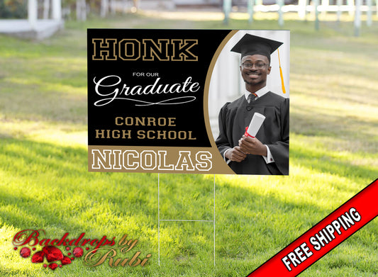 Graduation Yard Sign, Graduation Yard Sign with H-Stake, Graduation Sign, Class of 2025 Yard Sign, Senior Yard Sign, High School Yard Sign