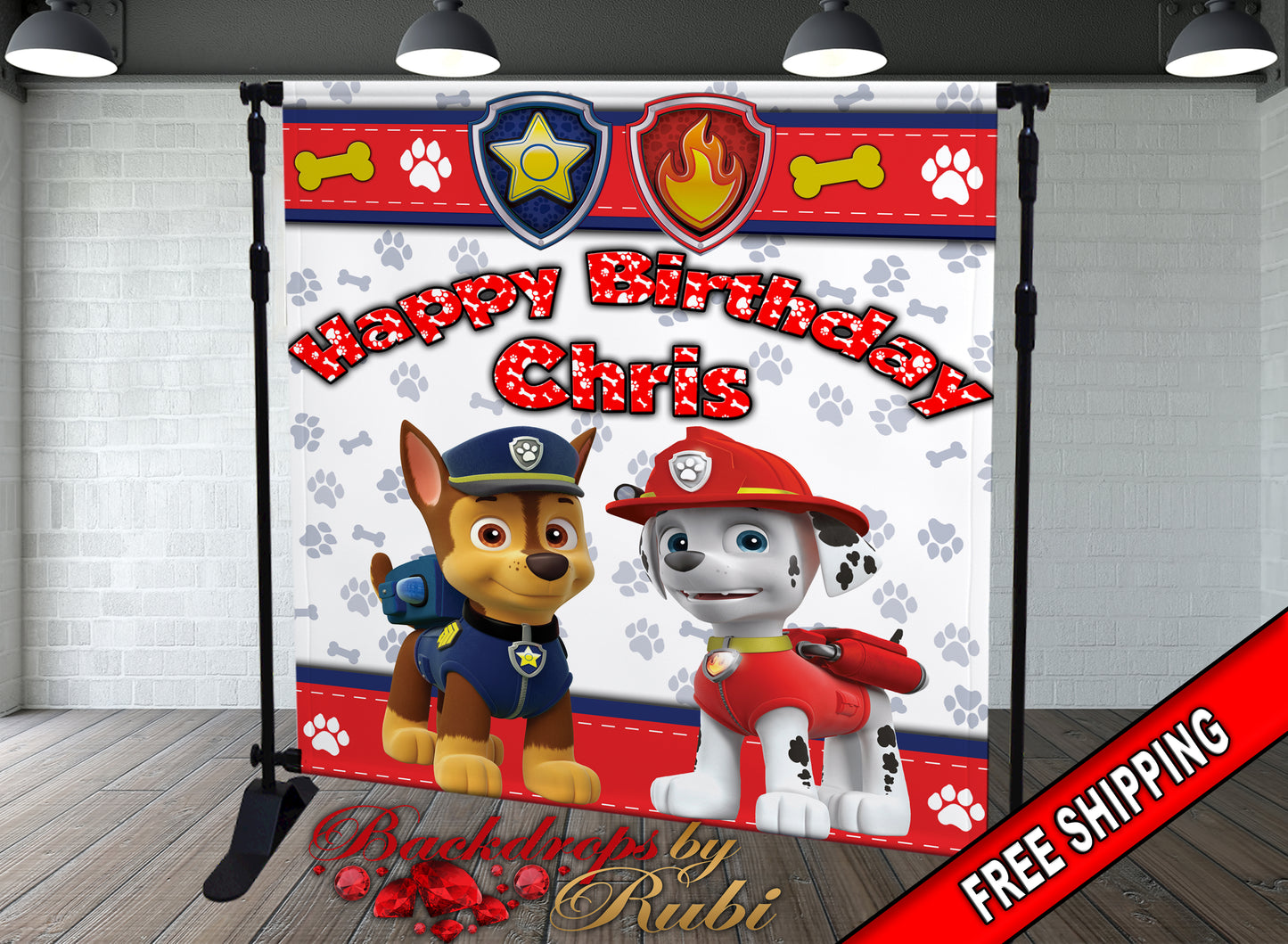 Paw Patrol Backdrop, Paw Patrol Banner, Paw Patrol  Birthday, Paw Patrol Party, Paw Patrol Personalized Backdrop, Paw Patrol Baby Shower, Chase Backdrop, Skye Backdrop, Marshall Backdrop