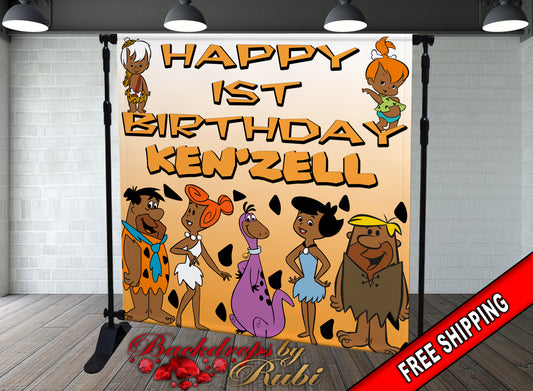 Flintstones African American, Flintstones African American Backdrop, Flintstones Backdrop, Flintstones Banner, Flintstones Birthday, Flintstones Party, Flintstones Personalized Backdrop, Flintstones Baby Shower, Flintstones