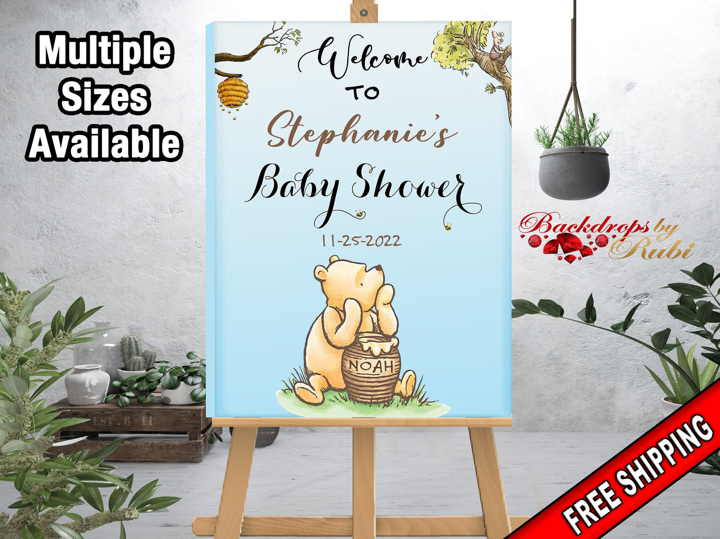 Winnie The Pooh Canvas Sign, Winnie The Pooh Baby Shower Welcome Sign, Winnie The Pooh Baby Shower, Winnie The Pooh Classic, Winnie The Pooh