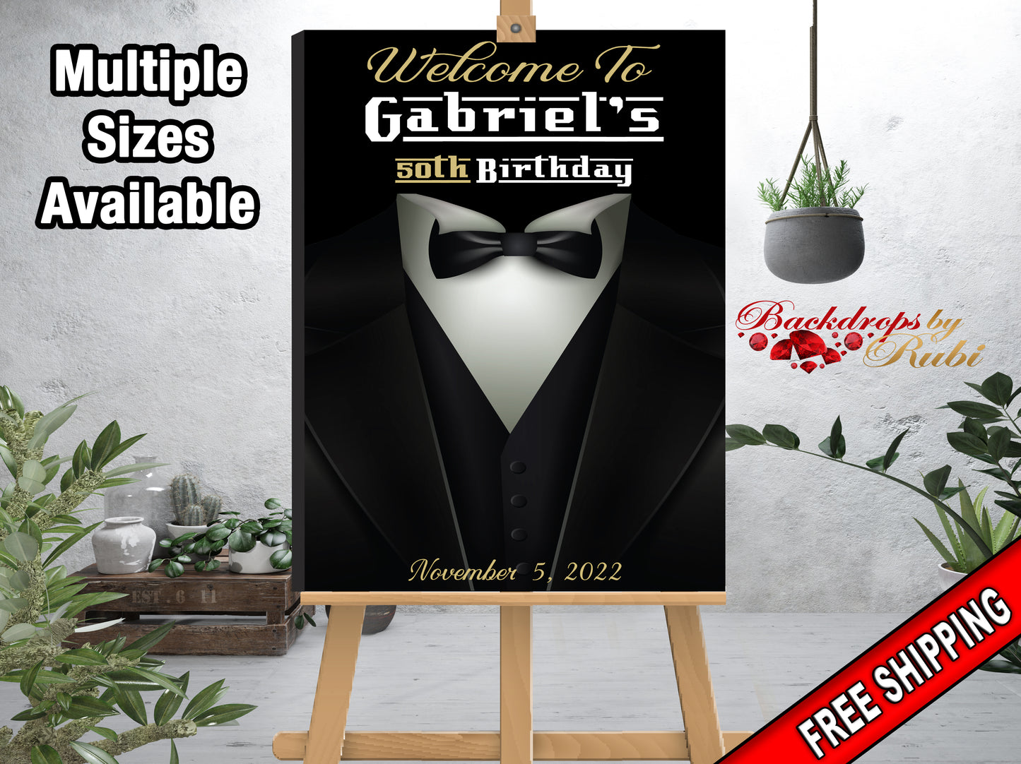 Classic Man Canvas Sign, Classic Man Welcome Sign, 30th Birthday, 40th, 50th, 60th Welcome Sign , Classic Man Birthday Canvas Sign