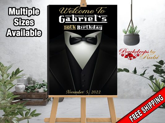 Classic Man Canvas Sign, Classic Man Welcome Sign, 30th Birthday, 40th, 50th, 60th Welcome Sign , Classic Man Birthday Canvas Sign