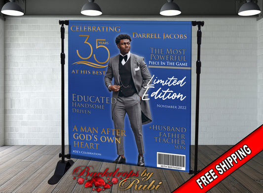 Magazine Cover Backdrop, Magazine Cover Birthday, Magazine Cover Banner, Magazine Cover Step and Repeat, Magazine Men's Backdrop, Magazine