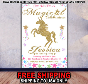 Unicorn Birthday Invitation, Unicorn Baby Shower Invitation, Unicorn Floral Invitation, Unicorn Glitter Invitation, Unicorn watercolor Invitation, Unicorn Pastel Invitation, Unicorn Custom Invitation
