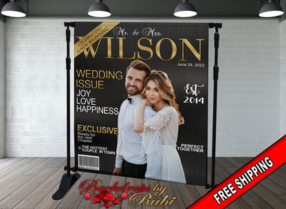 Magazine Cover Backdrop, Wedding Magazine Cover , Magazine Cover Banner, Wedding Magazine Backdrop, Wedding Backdrop, Wedding Photo Backdrop