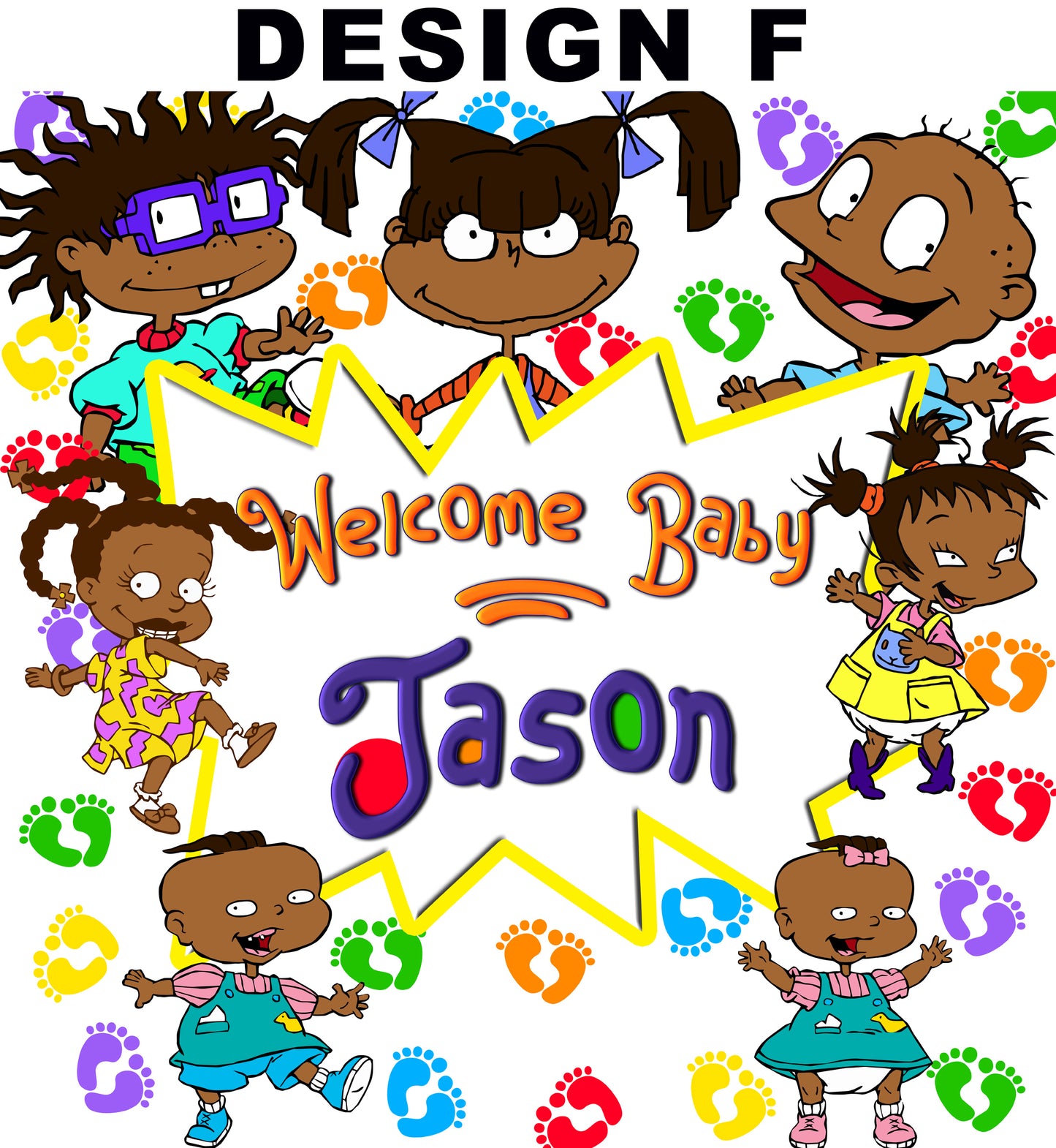 Rugrats Backdrop, Rugrats Banner, Rugrats Birthday, Rugrats Party, Rugrats Personalized Backdrop, Rugrats Baby Shower, Rugrats African American