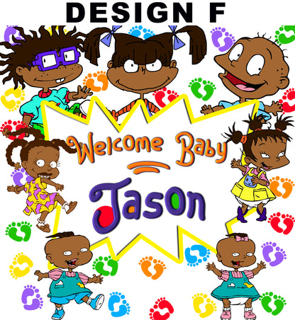 Rugrats Backdrop, Rugrats Banner, Rugrats Birthday, Rugrats Party, Rugrats Personalized Backdrop, Rugrats Baby Shower, Rugrats African American