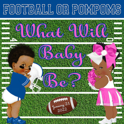 Baby Football  Backdrop,  Football Backdrop, Baby Shower Football Backdrop, Touchdown Football backdrop, Football or PomPoms Backdrop