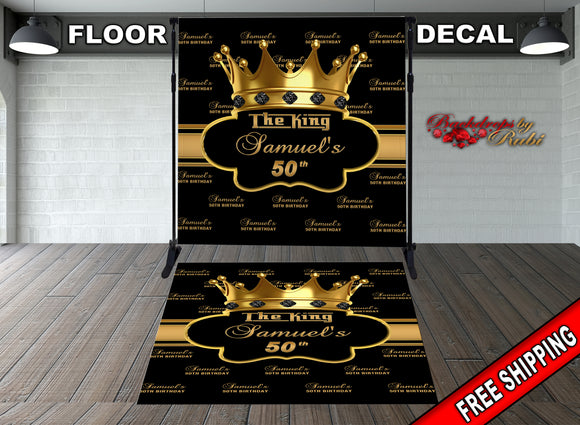The King Floor Decal, The King Floor Sticker, The King 50th Birthday Decal, Aged to Perfection Decal, The King Birthday Decal, The King