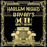 Harlem Nights Birthday Backdrop, Harlem Nights Gold Backdrop, Harlem Nights Party, Gatsby Backdrop, Harlem Nights Banner, Harlem Nights