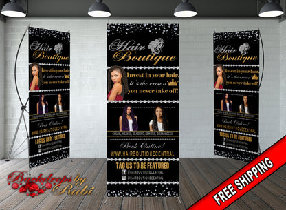 X-Stand Logo Banner, Logo Step and Repeat Business Event Banner, Trade Show Banner, Pop Up Shop, X-Stand Banner, X-Stand Logo banner, XStand