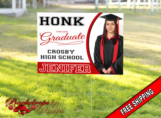Graduation Yard Sign, Graduation Yard Sign with H-Stake, Graduation Sign, Class of 2025 Yard Sign, Senior Yard Sign, High School Yard Sign