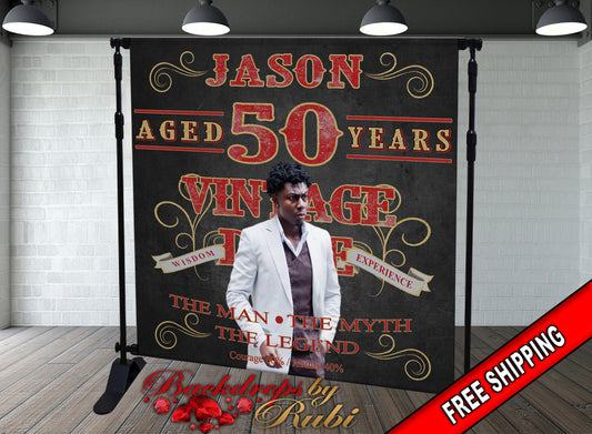 Vintage Dude Backdrop, 50th Birthday Backdrop, Aged to Perfection Backdrop, Vintage 50th Birthday, Vintage Dude Banner,Vintage Dude Birthday