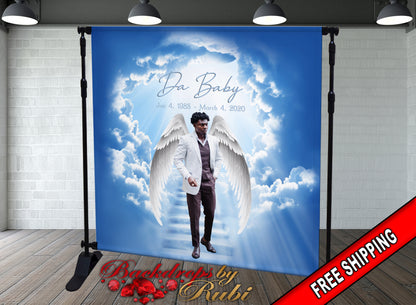 Memorial Backdrop, Funeral Backdrop, In Loving Memory backdrop, Memorial Banner, Happy Heavenly Birthday, Memorial Photo Backdrop, Memorial