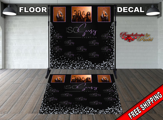 Custom Logo Backdrop Floor Decal, Logo Step and Repeat Floor Decal, Business Logo Floor Decal, Business Logo Step And Repeat Decal