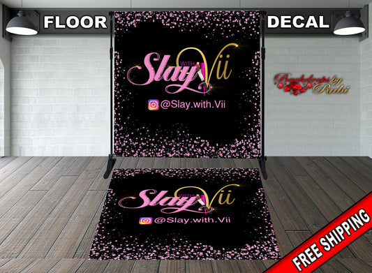 Custom Logo Backdrop Floor Decal, Logo Step and Repeat Floor Decal, Business Logo Floor Decal, Business Logo Step And Repeat Decal