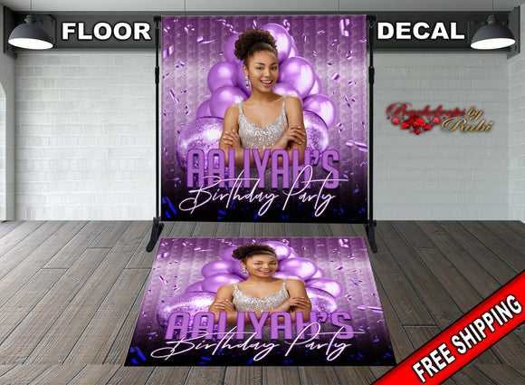 Birthday Floor Decal, Birthday Floor Sticker, Prom Decal, Photo Birthday Decal, Graduation Floor Decal, Birthday Vinyl, Sweet 16 Floor Decal