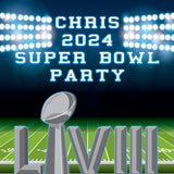 Super Bowl Party Backdrop, Super Bowl Banner, Super Bowl 2024, Super Bowl Birthday Backdrop, Personalized Football Backdrop, Super Bowl